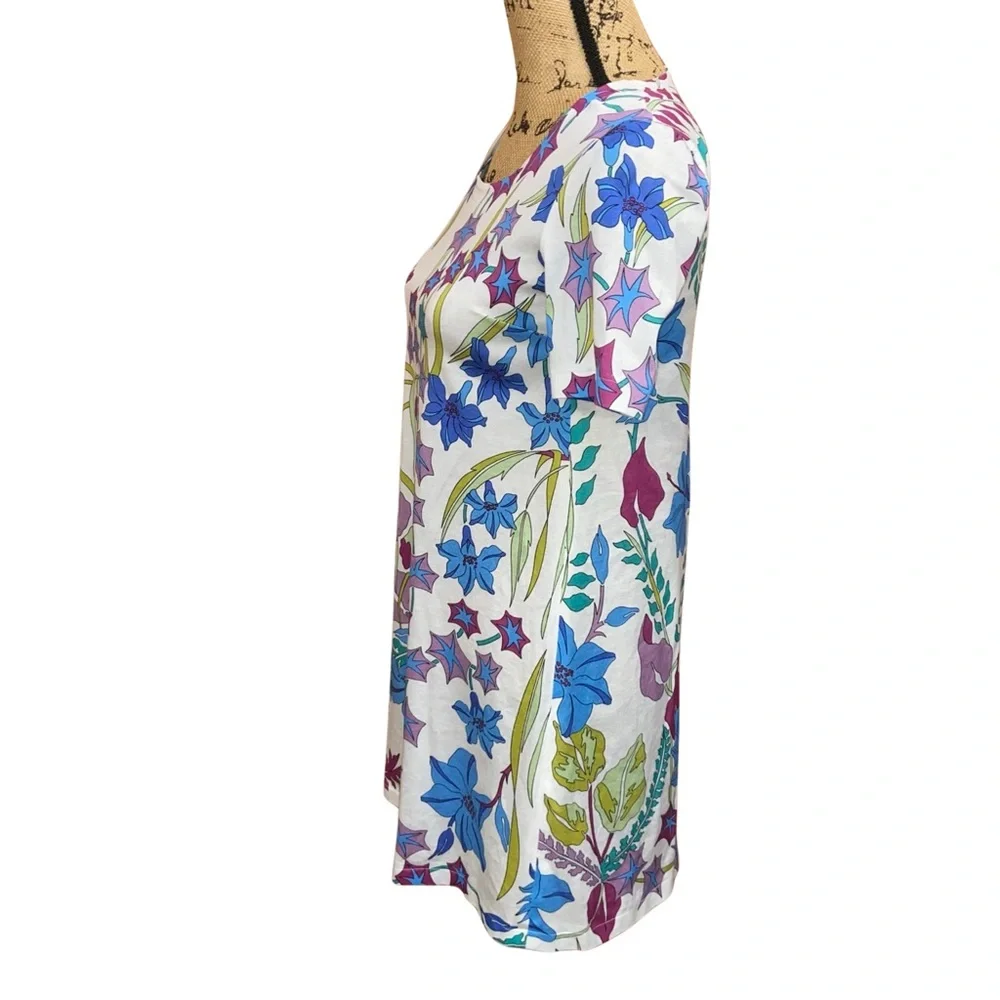 Averardo Bessi Floral Print Short Sleeve Shift Dress Size 6 - Picture 4 of 10